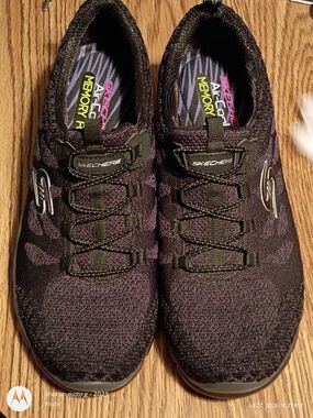 Skechers Black Slip-On Knit Sneakers